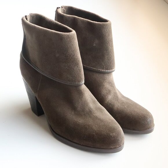 Vince Camuto Hamilton Green Suede Leather Block Heel Ankle Boots Booties 7.5 - Picture 10 of 16